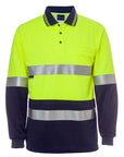 JB's Wear Hi Vis L/s (d+n) Cotton Back Polo - Adults (6HMCB)