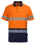 JB's Wear Hi Vis (D+N) Cotton Back S/S Segmented Tape Polo (6HMSS)