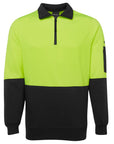 JB's Wear Hi Vis 1/2 Zip Fleecy Sweat - Adults (6HVFH)