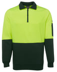JB's Wear Hi Vis 1/2 Zip Fleecy Sweat - Adults (6HVFH)