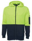 JB's Wear Hi Vis Hi Vis Full Zip Fleecy Hoodie - Adults (6HVH)