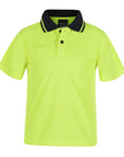 JB's Wear Kids Hi Vis Non Cuff Traditional Polo (6HVNC)