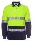 JB's Wear Hi Vis Long Sleeve (d+n) Traditional Polo - Adults (6HVSL)