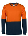 JB's Wear Hi Vis L/S Crew Neck Cotton T-Shirt (6HVTN)