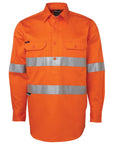 JB's Wear Hi Vis (D+N) Close Front L/S Shirt 190g - Adults (6HWCF)