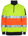 JB's Wear Hi Vis 1/2 Zip D+N Fleecy Sweat - Adults (6HZFS)