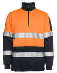 JB's Wear Hi Vis 1/2 Zip D+N Fleecy Sweat - Adults (6HZFS)