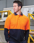 JB's Wear Hi Vis Long Sleeve Cotton Back Polo - Adults (6HPL)