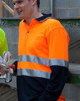 JB's Wear Hi Vis Long Sleeve (d+n) Traditional Polo - Adults (6HVSL)