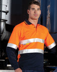 JB's Wear Hi Vis Long Sleeve (d+n) Traditional Polo - Adults (6HVSL)
