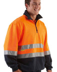 JB's Wear Hi Vis 1/2 Zip D+N Fleecy Sweat - Adults (6HZFS)