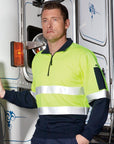 JB's Wear Hi Vis 1/2 Zip D+N Fleecy Sweat - Adults (6HZFS)