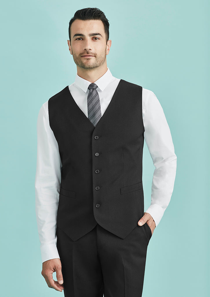 Biz Corporate Mens Peaked Vest with Knitted Back (90111)