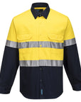 Portwest Hi Vis Two Tone Regular Weight Long Sleeve Shirt With Tape (MA101)