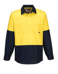 Portwest Hi-Vis Two Tone Lightweight Long Sleeve Closed Front Shirt (MC801)