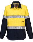 Portwest Ladies 2 Tone Regular Weight Long Sleeve Shirt with Tape (ML108)