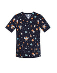 Biz Care Womens Space Party Scrub Top (CST148LS)