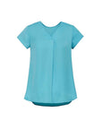 Biz Corporate Womens Kayla V-neck Pleat Blouse (RB967LS)