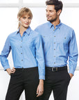 Biz Collection Mens Wrinkle Free Chambray Long Sleeve Shirt (SH112)