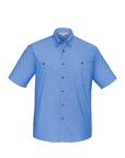 Biz Collection Mens Wrinkle Free Chambray Short Sleeve Shirt (SH113)