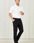 Biz Care Mens Comfort Waist Flat Front Pant (CL958ML)