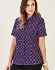 Biz Care Womens Florence Daisy Print Short Sleeve Shirt (CS948LS)