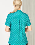 Biz Care Womens Florence Daisy Print Short Sleeve Shirt (CS948LS)