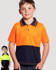 JB's Wear Kids Hi Vis Non Cuff Traditional Polo (6HVNC)