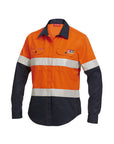 Hard Yakka Women'S Shieldtec Fr Hi-Visibility Two Tone Open Front Long Sleeve Shirt With Fr Tape (Y04050)