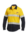 Hard Yakka Women'S Shieldtec Fr Hi-Visibility Two Tone Open Front Long Sleeve Shirt With Fr Tape (Y04050)
