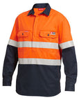 Hard Yakka Fr Hi-Visibilty Two Tone Closed Front Long Sleeve Shirt With Fr Tape (Y04550)