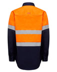Hard Yakka Hi Vis L/Slv Two Tone Cotton Drill Shirt W/Tape (Y04610)