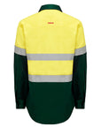 Hard Yakka Hi Vis L/Slv Two Tone Cotton Drill Shirt W/Tape (Y04610)