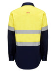 Hard Yakka Hi Vis L/Slv Two Tone Cotton Drill Shirt W/Tape (Y04610)