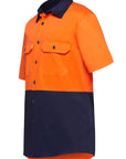 Hard Yakka S/Sl L/Weight Drill 2 Tone Ventilated Shirt (Y04620)