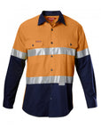 Hard Yakka Koolgear Hi-visibility Two Tone Cotton Twill Ventilated Shirt With 3m Tape Long Sleeve (Y07978)