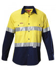 Hard Yakka Koolgear Hi-visibility Two Tone Cotton Twill Ventilated Shirt With 3m Tape Long Sleeve (Y07978)