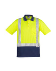Syzmik Mens Hi Vis Spliced Polo - Short Sleeve Shoulder Taped (ZH233)
