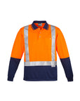 Syzmik Mens Hi Vis Spliced Polo -Long Sleeve Shoulder Taped- (ZH234)