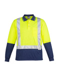 Syzmik Mens Hi Vis Spliced Polo -Long Sleeve Shoulder Taped- (ZH234)