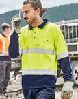 Syzmik Mens Hi Vis Spliced Polo - Long Sleeve Hoop Taped- (ZH235)