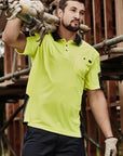 Syzmik Mens Hi Vis Reinforced Squad Short Sleeve Polo-(ZH465)