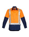 Syzmik Mens Hi Vis Spliced Industrial Shirt Shoulder Taped -(ZW124)