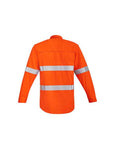 Syzmik Mens Orange Flame Hi Vis Open Front Shirt - Hoop Taped-(ZW145)