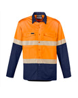 Syzmik Mens Rugged Cooling Hi Vis Segmented Tape Long Sleeve Shirt- (ZW229)