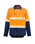 Syzmik Mens Hi Vis Outdoor Segmented Tape Long Sleeve Shirt-(ZW470)