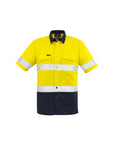 Syzmik Mens Rugged Cooling HI Vis Taped Short Sleeve Shirt-(ZW835)