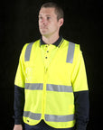 JB's Wear HI VIS (D+N) Zip Safety Vest (6DNSZ)