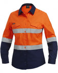 King Gee Workcool 2 Women's Hi-Vis Reflective Spliced Shirt Long Sleeve (K44544)