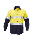 Hard Yakka Foundations Hi-Visibility Two Tone Cotton Drill Long Sleeve Shirt With Tape (Y07990)
